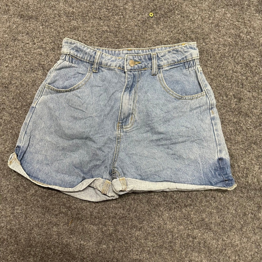 Dazy Shorts Womens Size S Light Blue Denim High Waisted Cuffed Cotton Summer